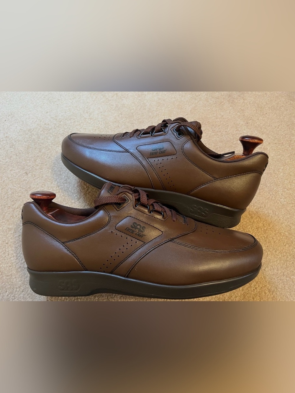 SAS Time Out Brown Leather Comfort Walking Shoes Men’s 13M USA Tripad Comfort - Picture 2 of 4